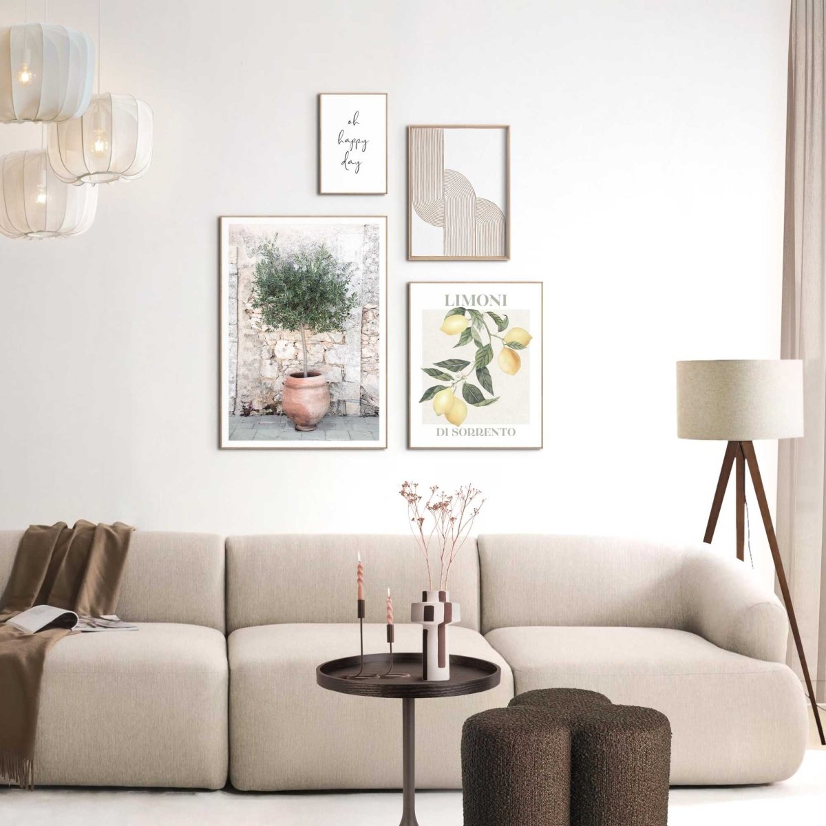 Wanddecoratieset in verschillende formaten Italiaanse sfeer 70x50 - Slim Frame - Reinders
