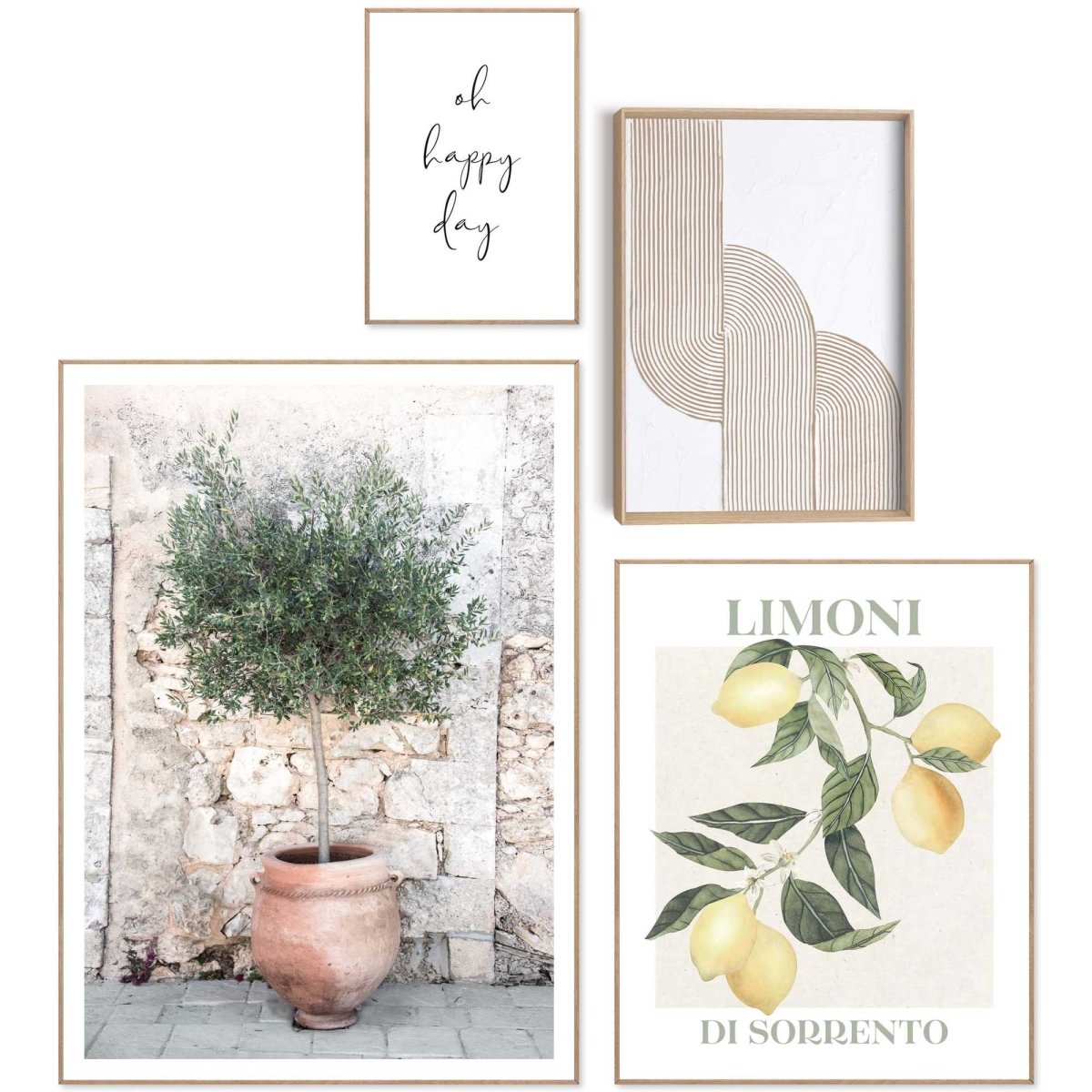 Wanddecoratieset in verschillende formaten Italiaanse sfeer 70x50 - Slim Frame - Reinders
