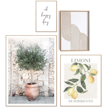 Wanddecoratieset in verschillende formaten Italiaanse sfeer 70x50 - Slim Frame - Reinders