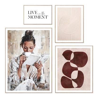 Wanddecoratieset in verschillende formaten Moment voor jezelf 70x50 - Slim Frame - Reinders
