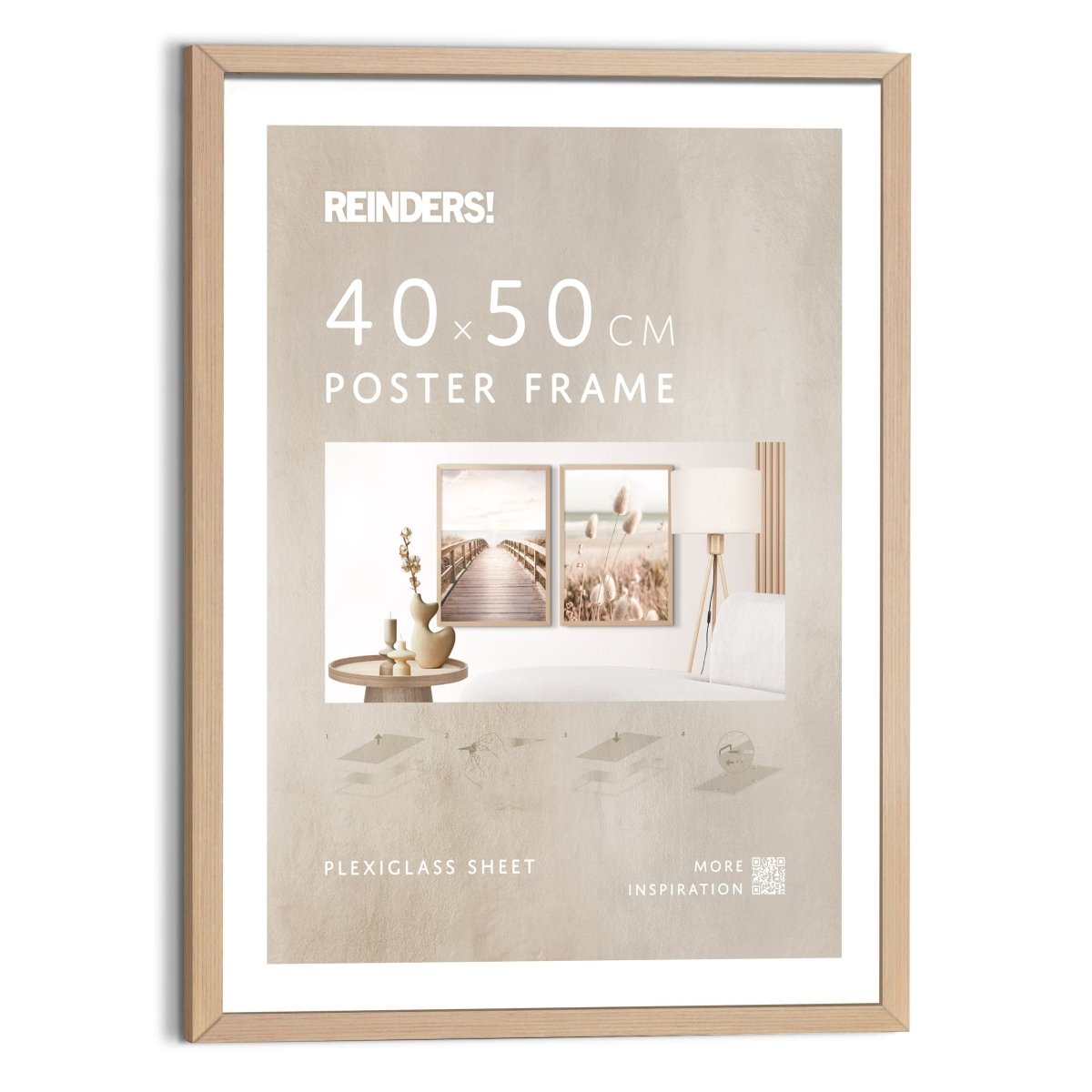 Wissellijst hout poster 40x50 beuken - Wissellijst - Reinders