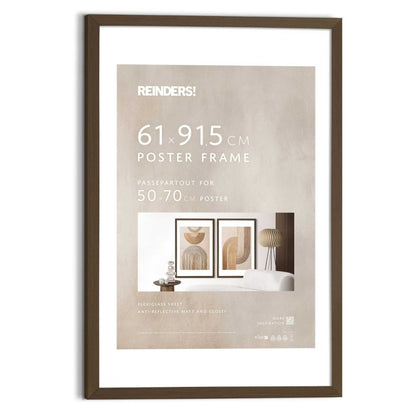 Wissellijst Poster 61x91,5 of 50x70 Walnoot - Reinders