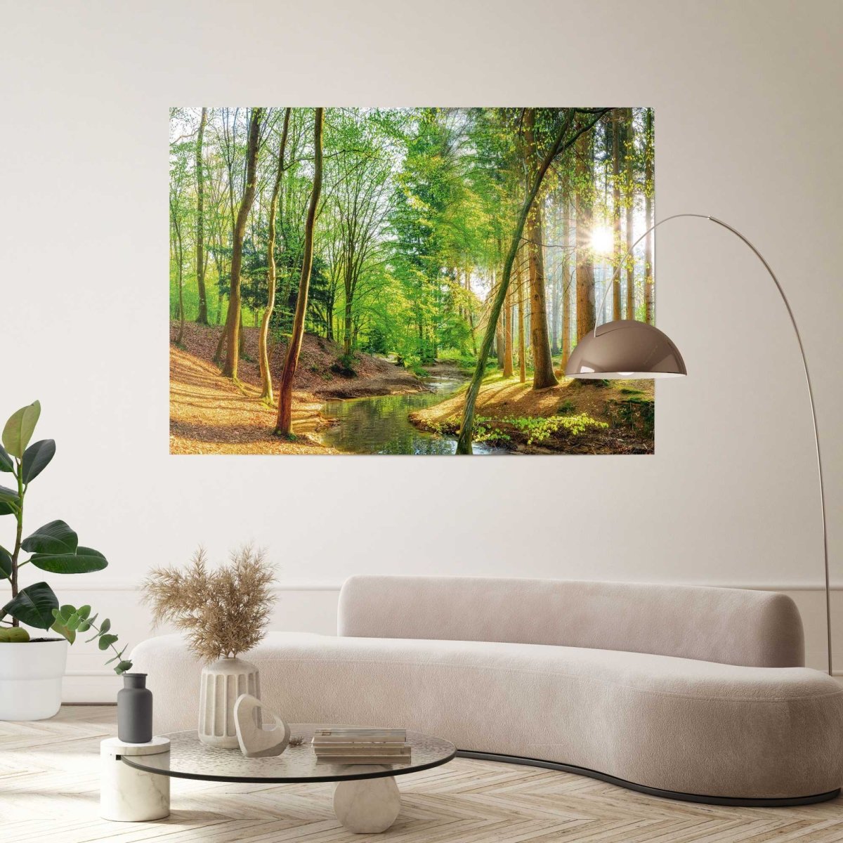 XXL Poster Bos in de zon 100x140 - Reinders