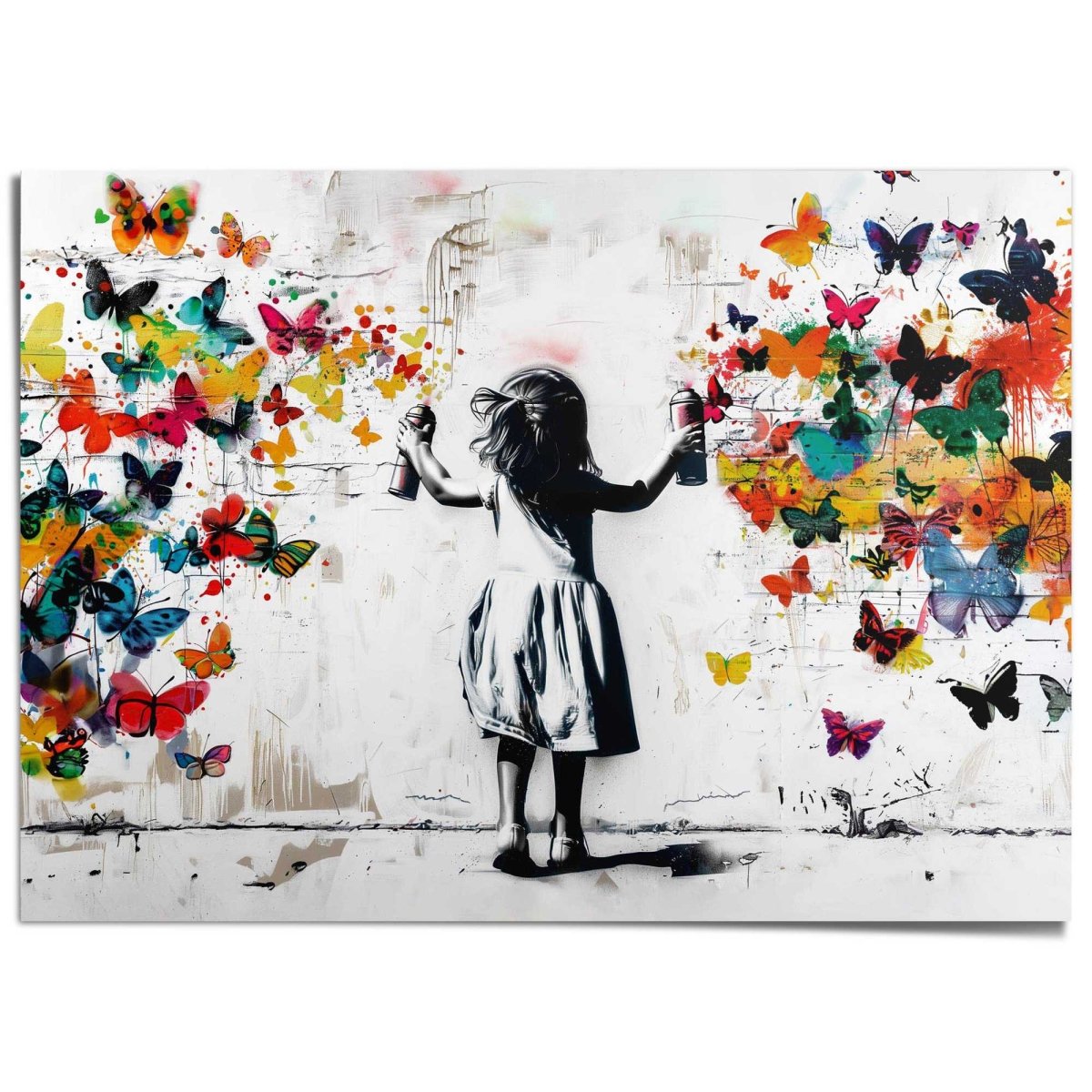 XXL Poster Graffiti vlinders 100x140 - Reinders