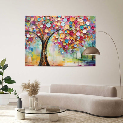 XXL Poster Kleurrijke boom 100x140 - Reinders