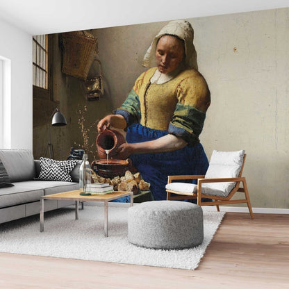 Fotobehang Vermeer Melkmeisje 260x384 - Reinders