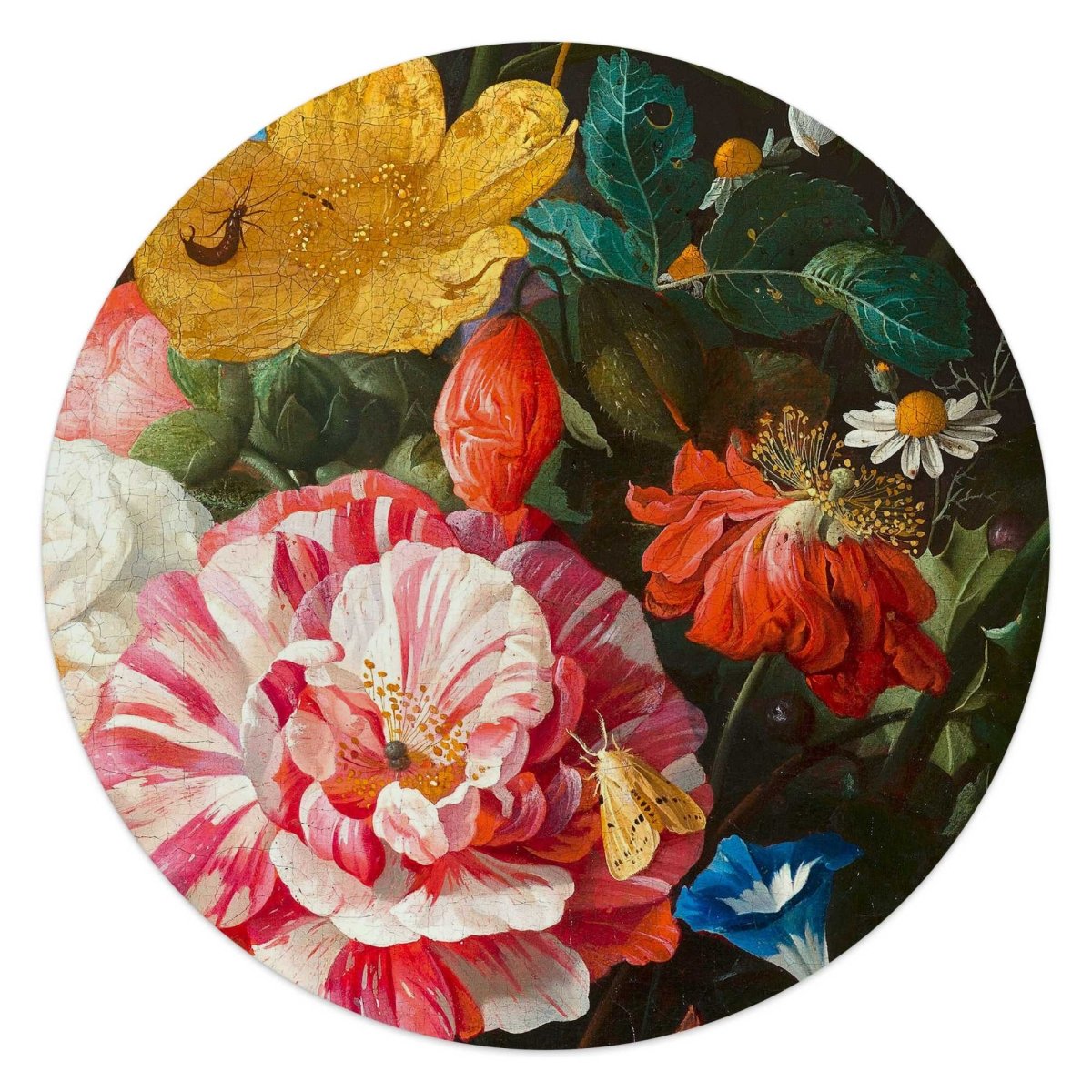 Glasschilderij De Heem Nature Morte avec des Fleurs 50 Rond - Reinders