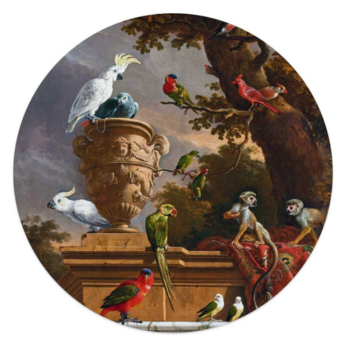 Glasbild d'Hondecoeter der Menagerie 50 Rund