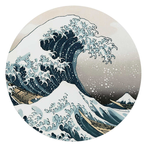 Glasbild Hokusai - Die große Welle 70 Rund