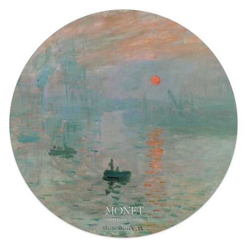 Glasbild Monet Sonnenaufgang 50 Rund