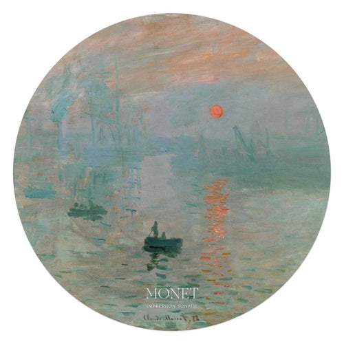 Glasbild Monet Sonnenaufgang 70 Rund