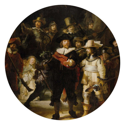 Glasschilderij Rembrandt Nachtwacht 70 Rond - Reinders