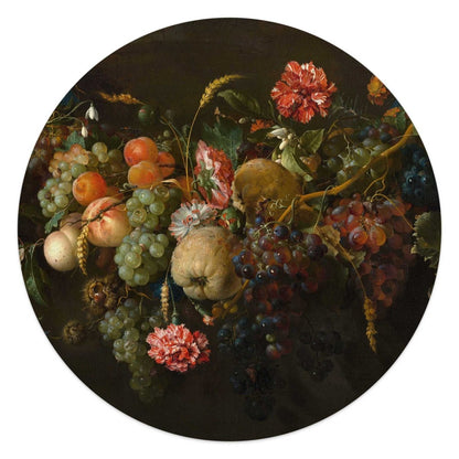 Plexiglasschilderij De Heem Guirlande van vruchten 50 Rond - Reinders