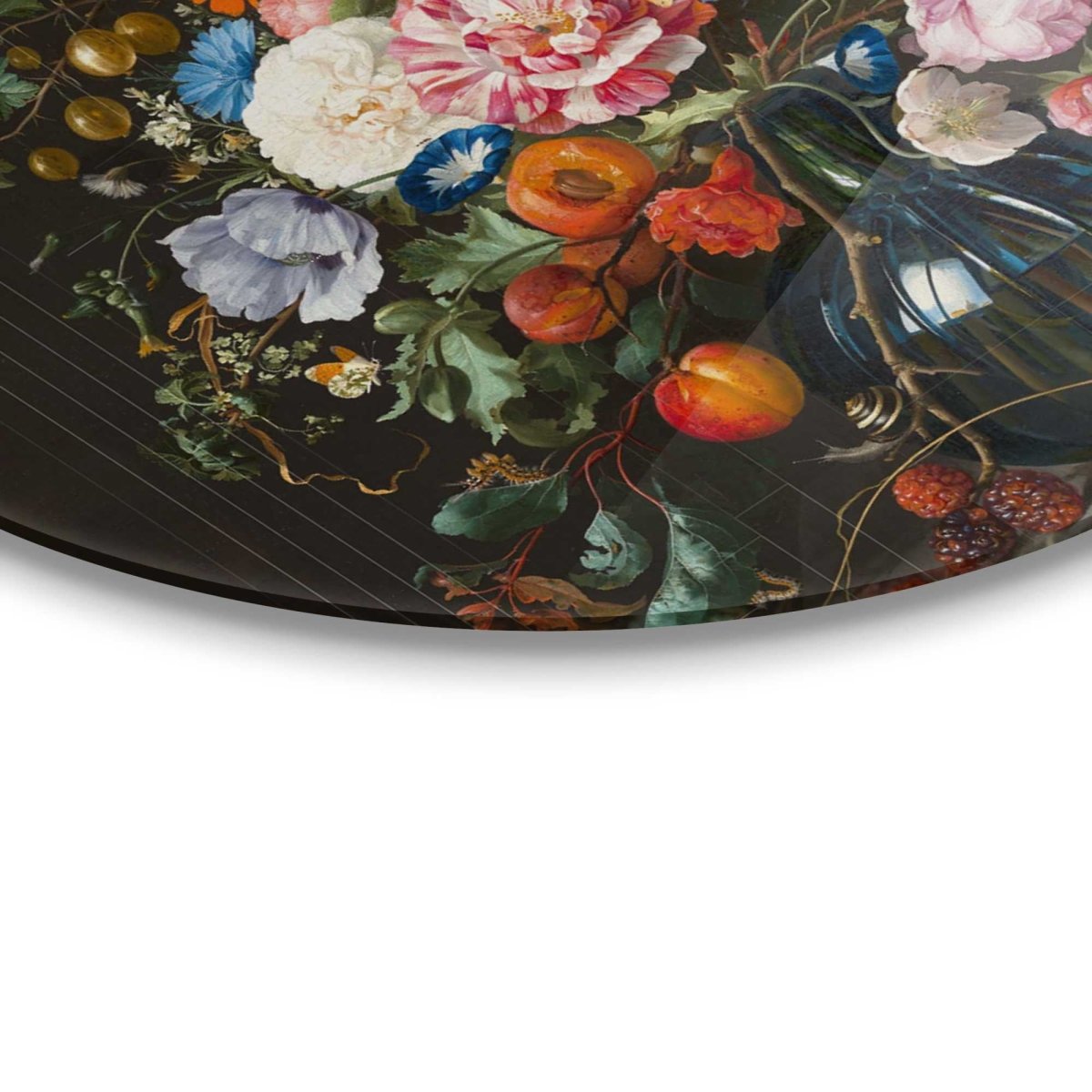 Plexiglasschilderij De Heem Stilleven met bloemen op vaas 70 Rond - Reinders