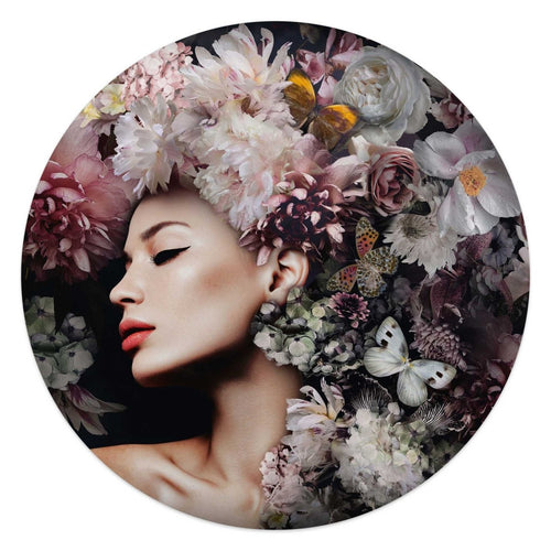 Plexiglasbild Frau mit Blumenhut 50 Rund