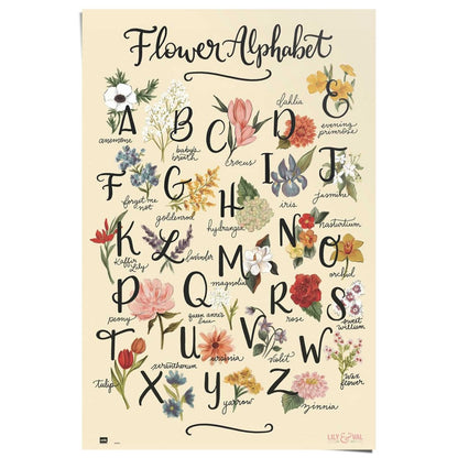 Poster Bloemenalfabet 91,5x61 - Reinders