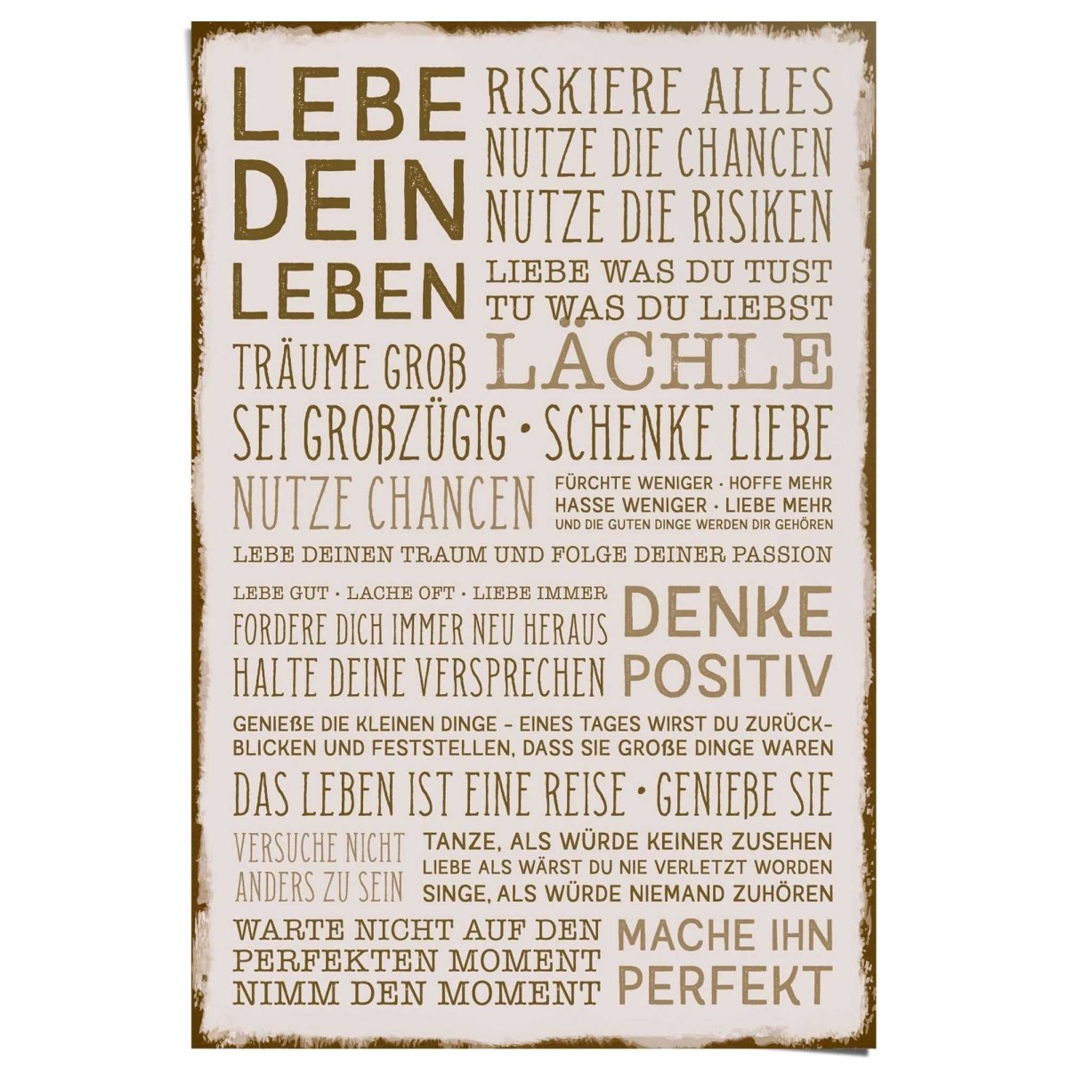 Poster Denke Positiv 91,5x61 - Reinders