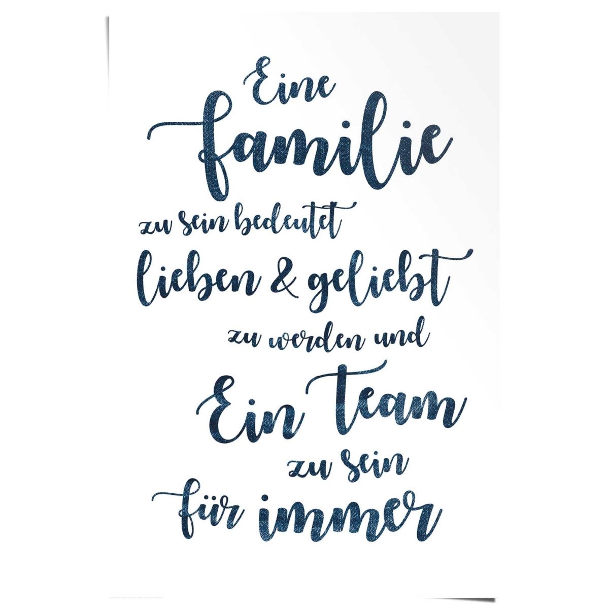 Poster Eine Familie, ein Team 91,5x61 - Reinders