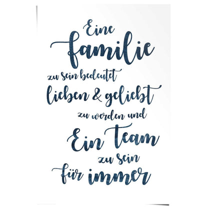 Poster Eine Familie, ein Team 91,5x61 - Reinders