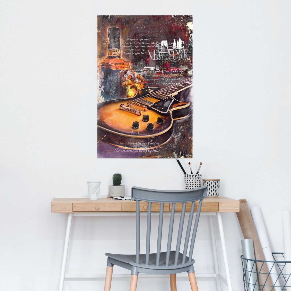 Poster Gitaar en whisky 91,5x61 - Reinders