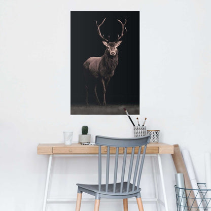 Poster Hert zwart 91,5x61 - Reinders