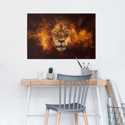 Poster Lion on fire 61x91,5 - Reinders