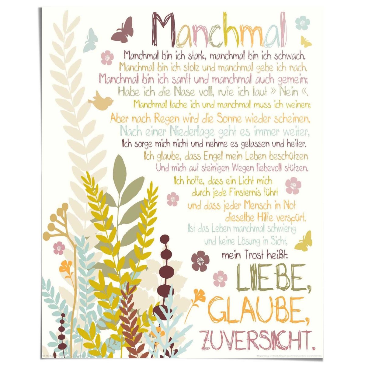 Poster Manchmal 50x40 - Reinders
