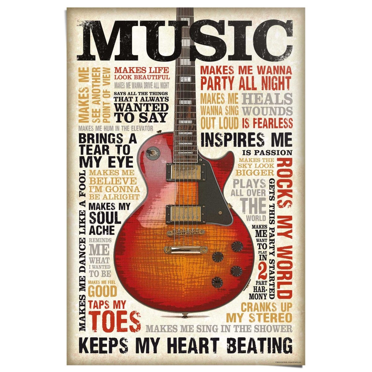 Poster Music is Passion 91,5x61 - Reinders