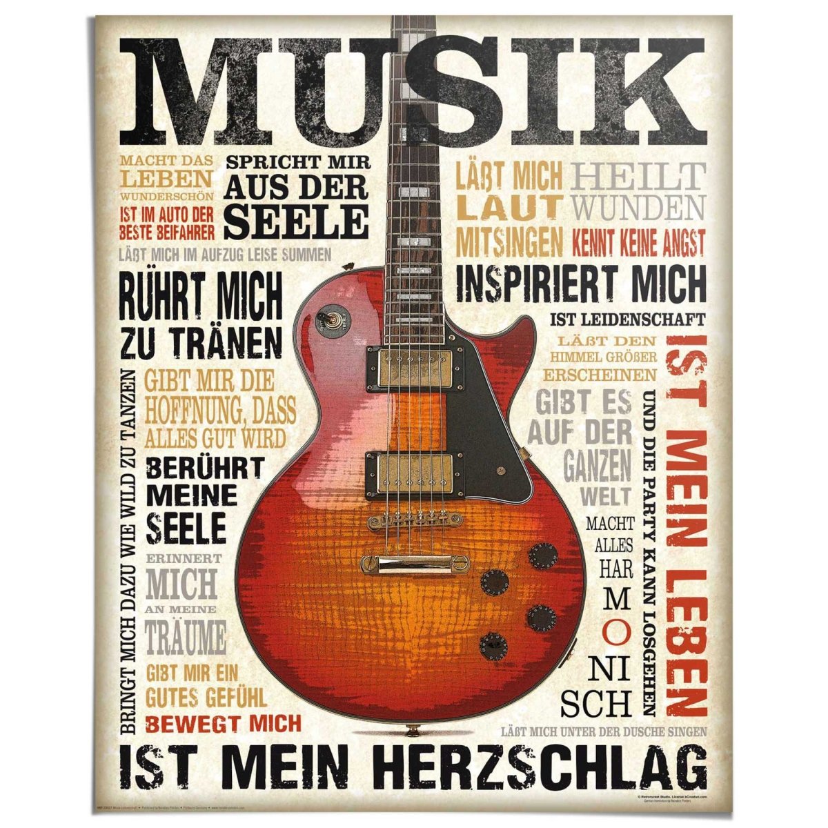 Poster Musik ist Leidenschaft 50x40 - Reinders