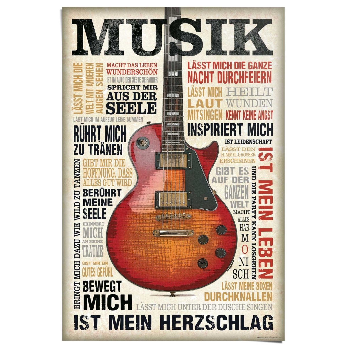 Poster Musik ist Leidenschaft 91,5x61 - Reinders