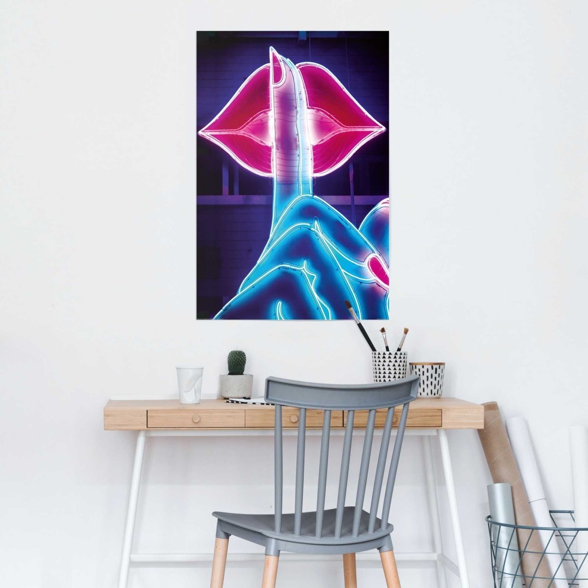 Poster Neon Lippen 91,5x61 - Reinders