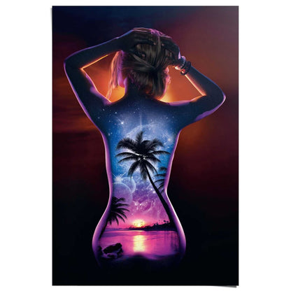 Poster Vrouw - Bodypaint rug 91,5x61 - Reinders