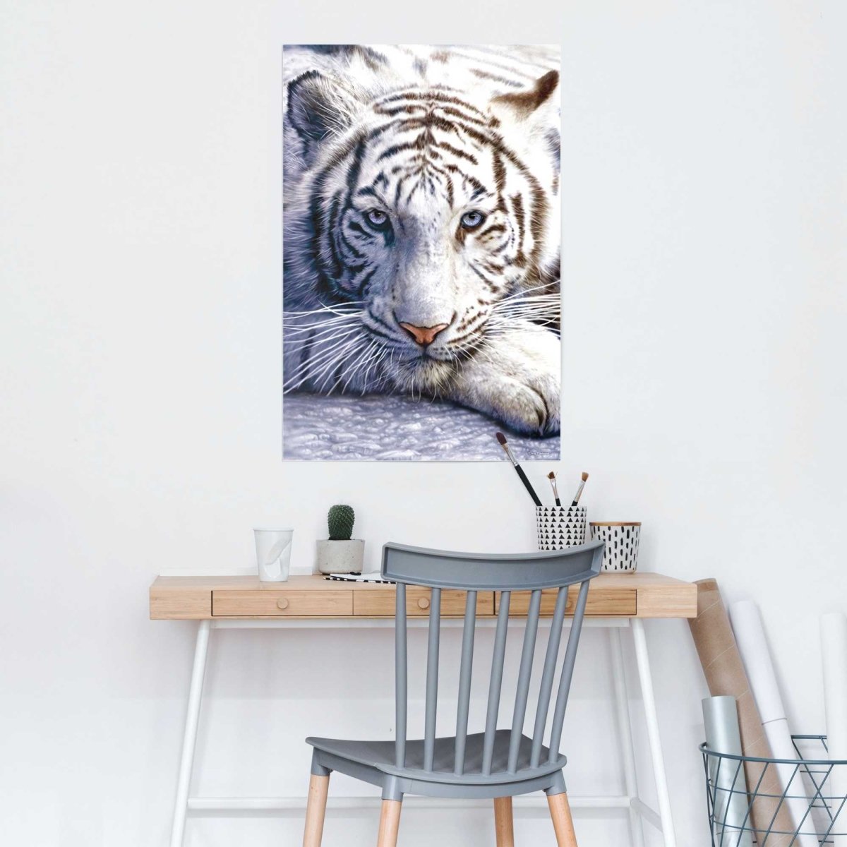 Poster Witte tijger 91,5x61 - Reinders