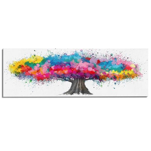 Wandbild Bunter Baum 52x156