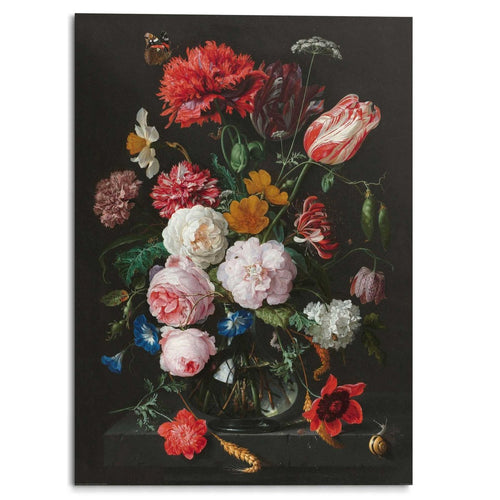 Wandbild De Heem Stillleben mit Blumvase 140x100