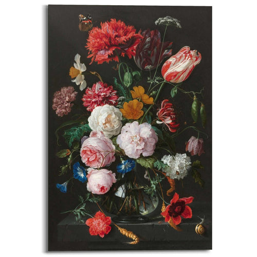 Wandbild De Heem Stillleben mit Blumenvase 90x60