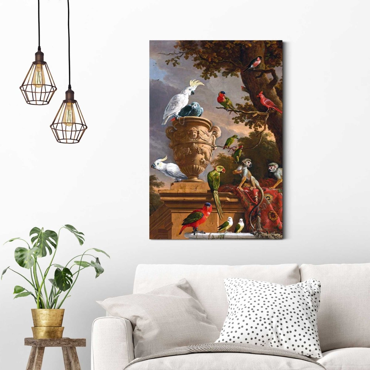 Schilderij d´Hondecoeter de Menagerie 90x60 - Reinders