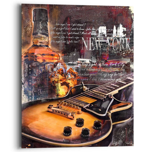 Wandbild Gitarre & Whiskey 50x40