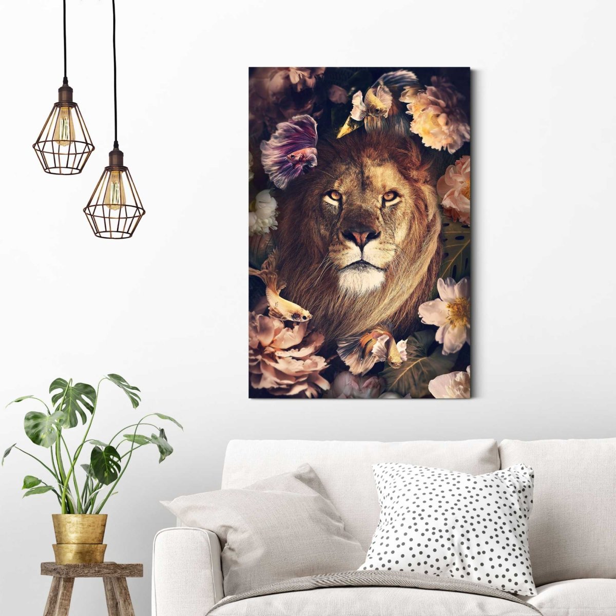 Schilderij Jungle Lion 90x60 - Reinders