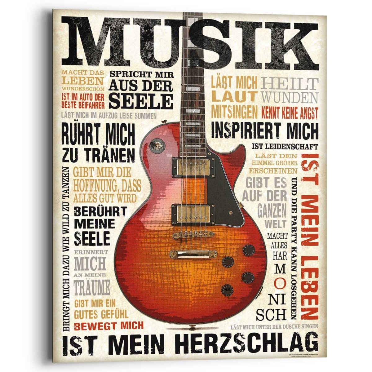 Schilderij Musik ist Leidenschaft 50x40 - Reinders