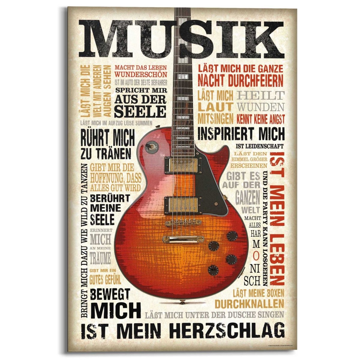 Schilderij Musik ist Leidenschaft 90x60 - Reinders