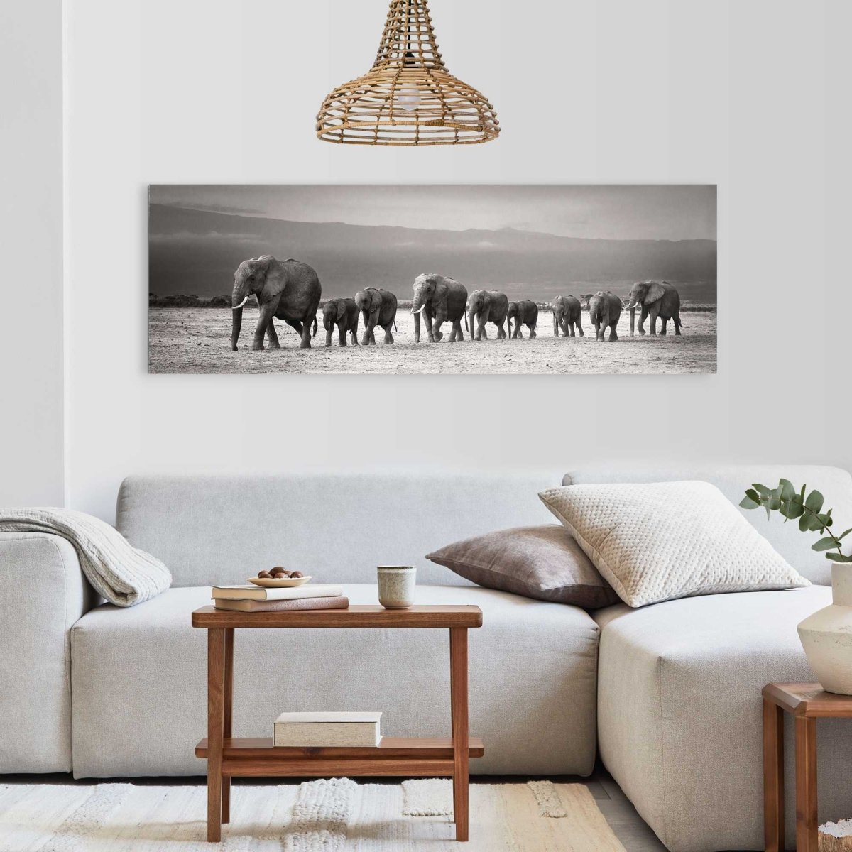 Schilderij Olifanten 52x156 - Reinders