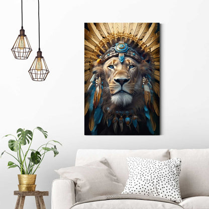 Schilderij Ornament Lion 90x60 - Reinders