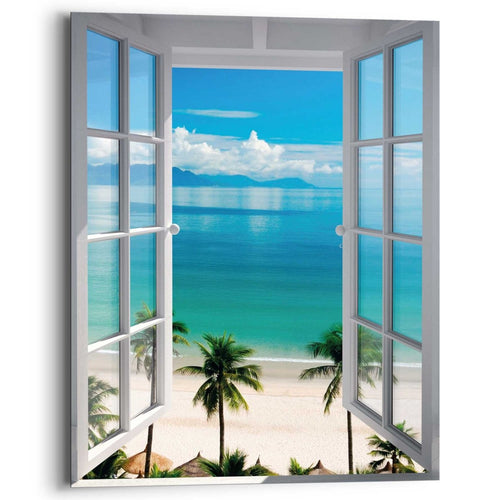 Wandbild Fenster zum Strand 50x40
