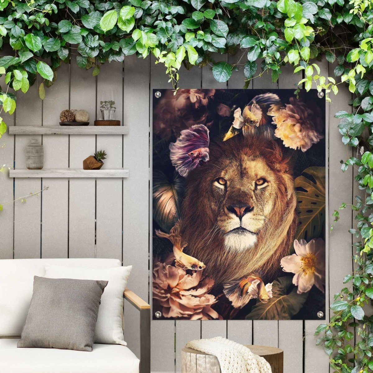 Tuinposter Jungle Lion 80x60 - Reinders