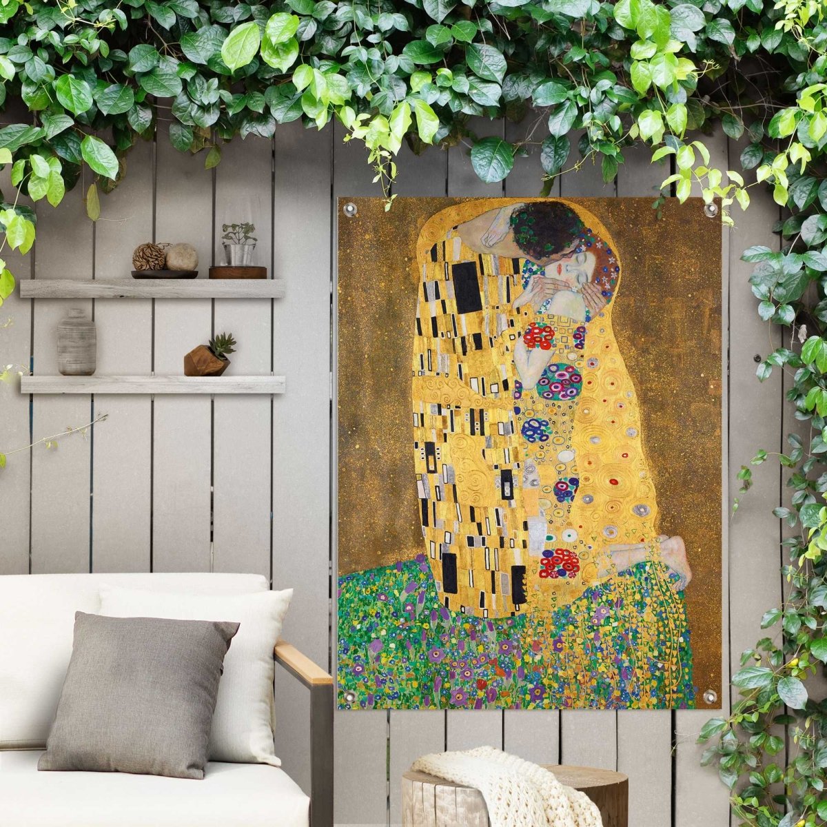 Tuinposter Klimt De Kus 80x60 - Reinders