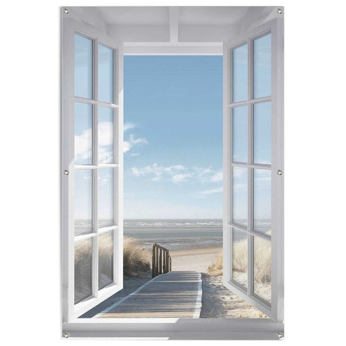 Gartendeko Fenster zur Nordsee 120x80