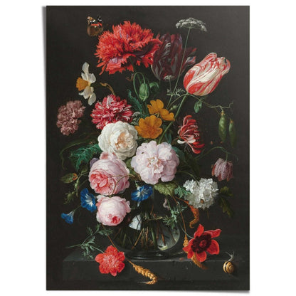 XXL Poster De Heem Stilleven met bloemen 140x100 - Reinders