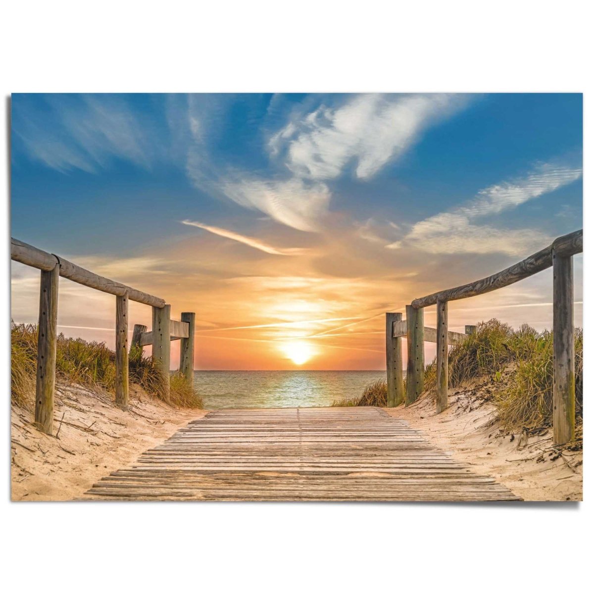 XXL Poster Zonsondergang aan het Strand 100x140 - Reinders